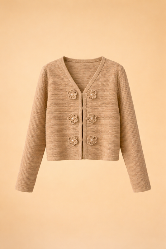 mocha herringbone sweater