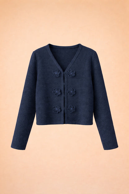 blue herringbone sweater