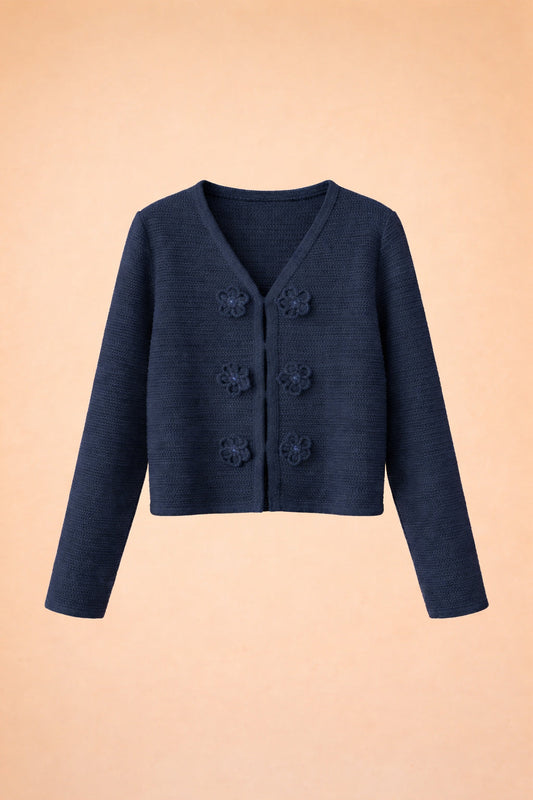 blue herringbone sweater
