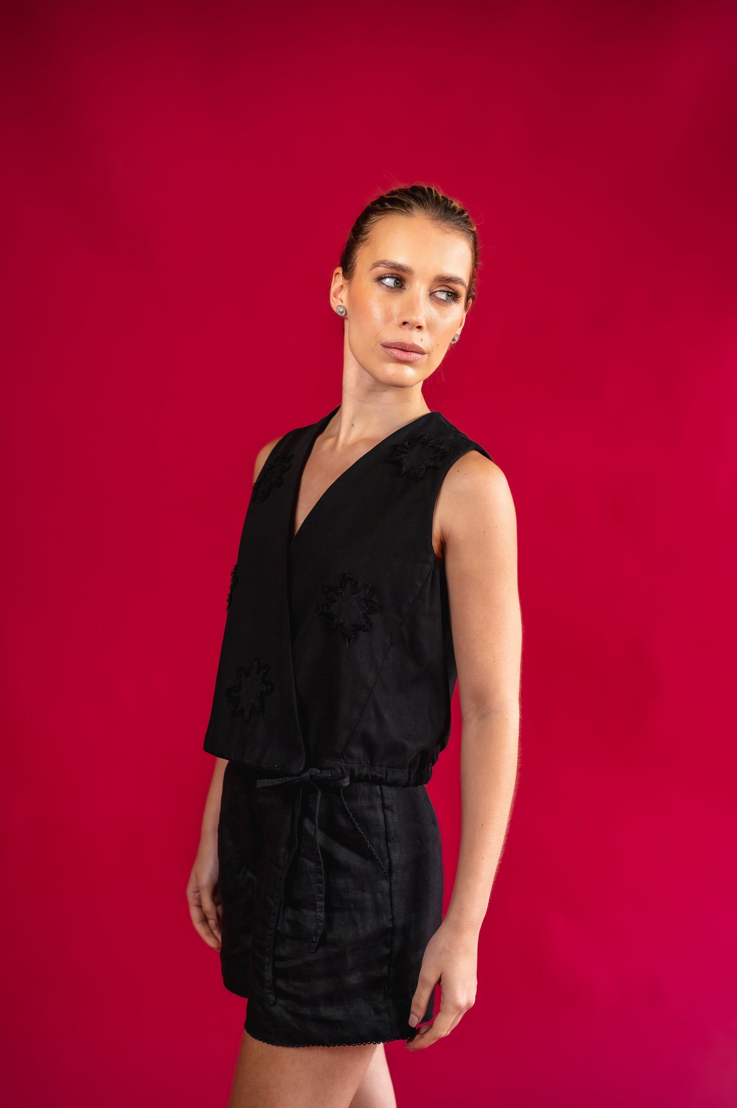 Black vintage vest