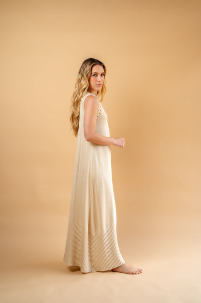 beige root dress