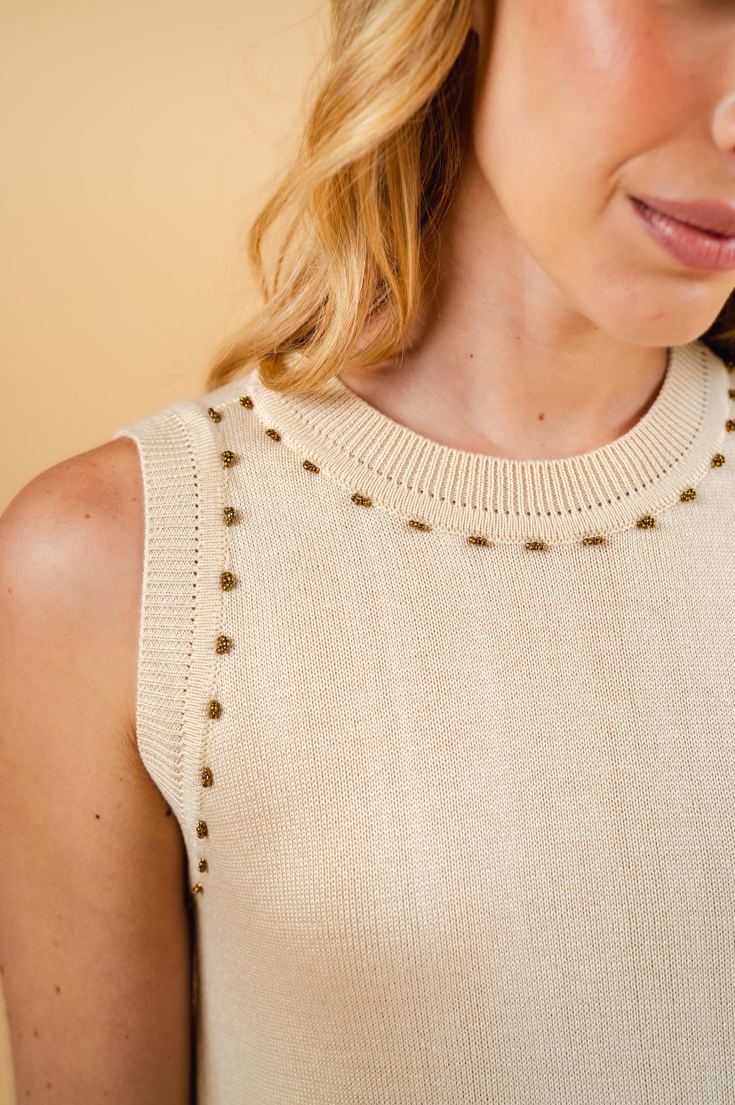 beige root dress