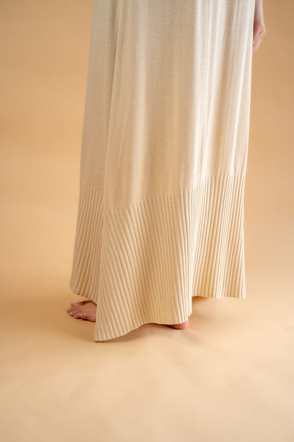 beige root dress