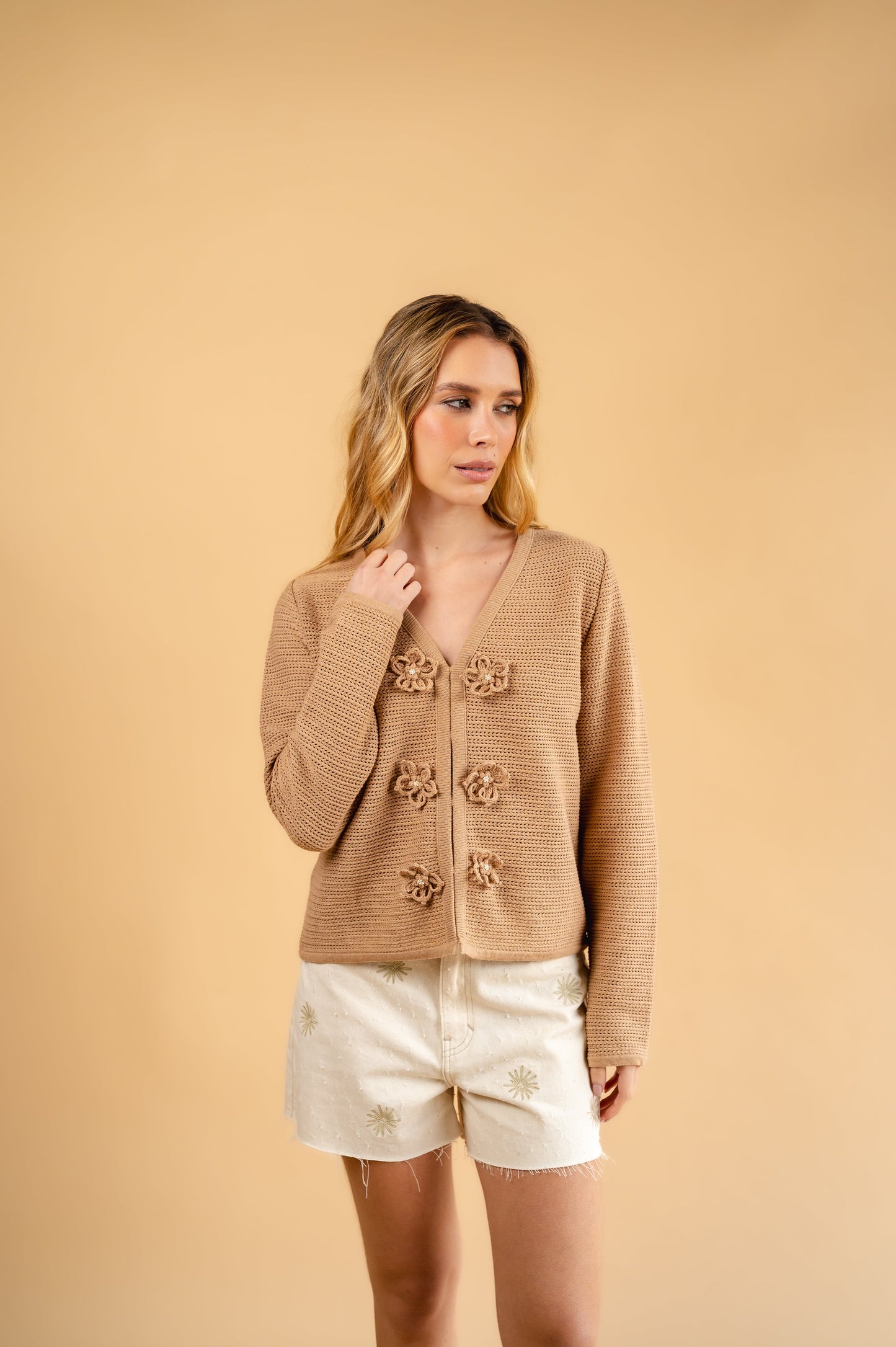 mocha herringbone sweater