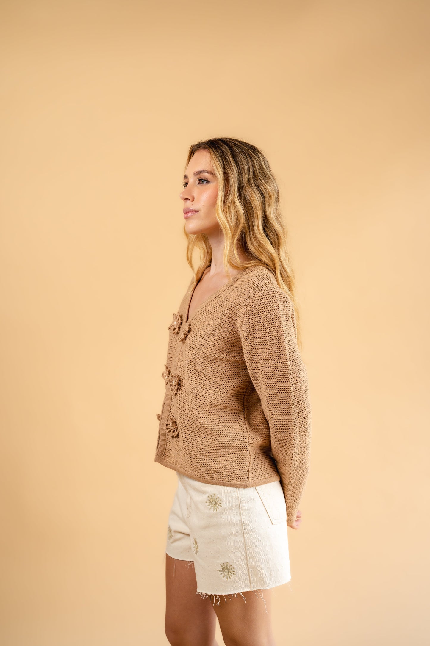 mocha herringbone sweater