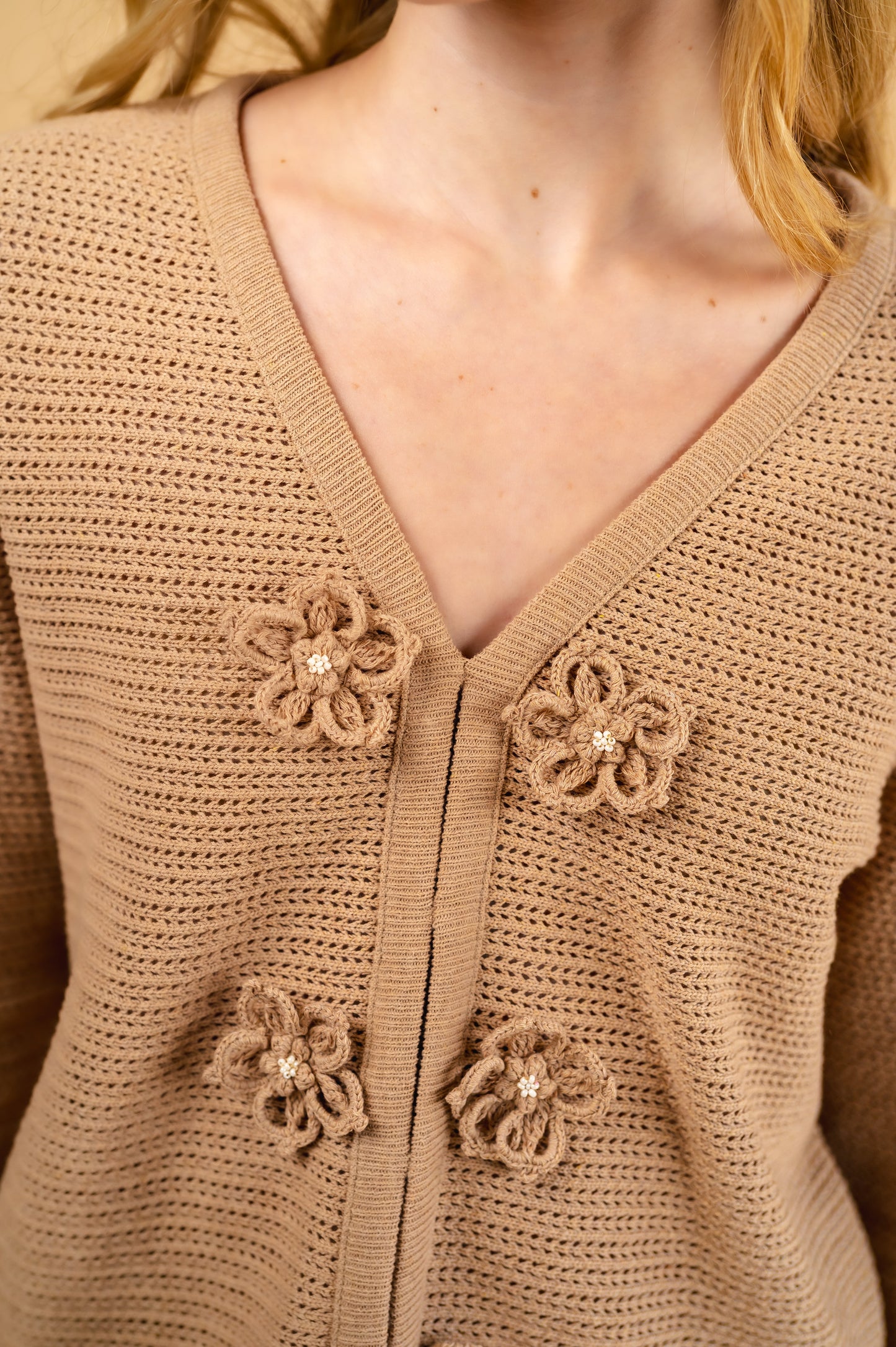 mocha herringbone sweater
