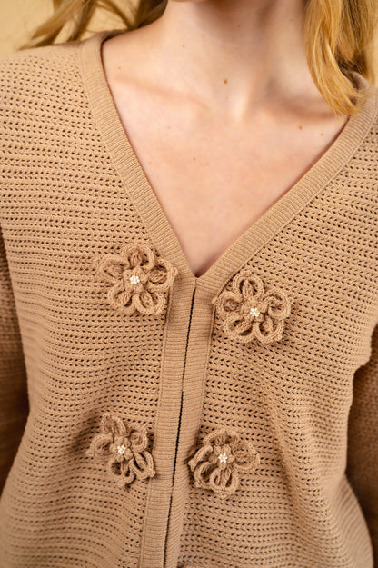 mocha herringbone sweater