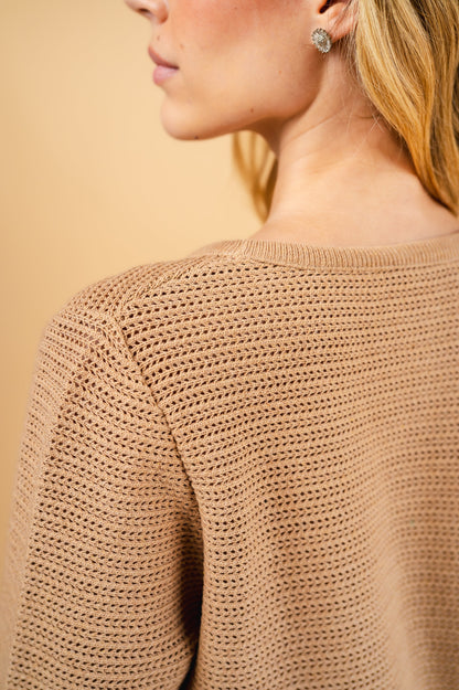 mocha herringbone sweater